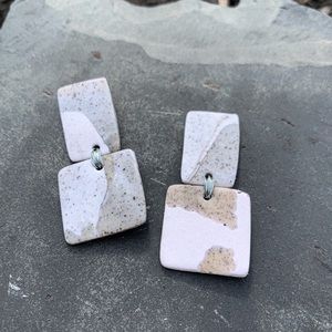Polymer Clay Earrings - granite